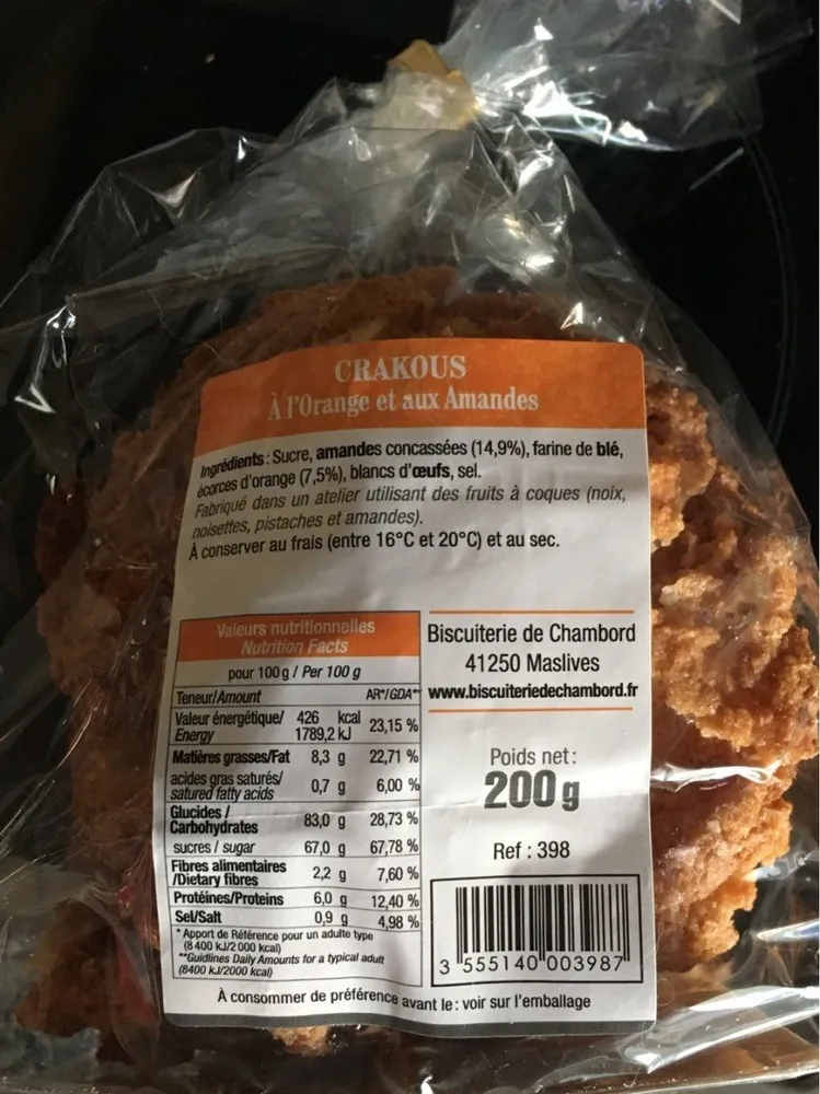 Crakous orange amandes