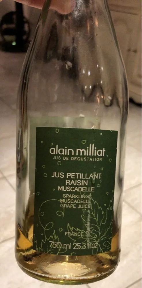 Jus pétillant raisin muscadelle