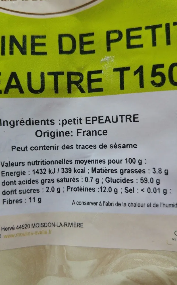 Farine petit épeautre T150