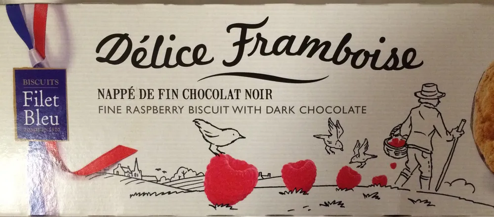 Biscuit Filet Bleu Framboise Nappé Chocolat