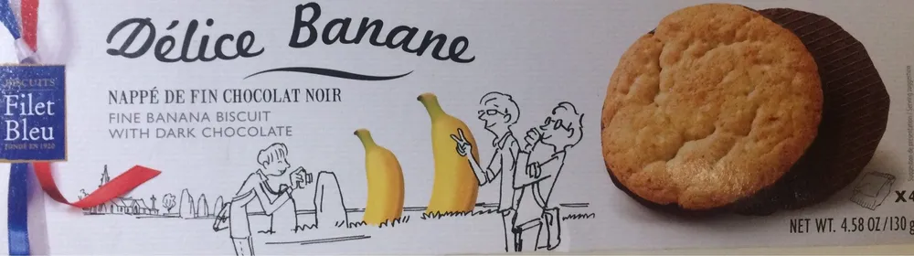 Filet Bleu Délice banane nappé de fin chocolat noir le paquet de 12 130 g