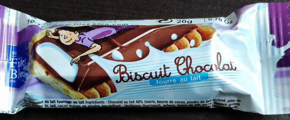 Biscuit chocolat fourré au lait