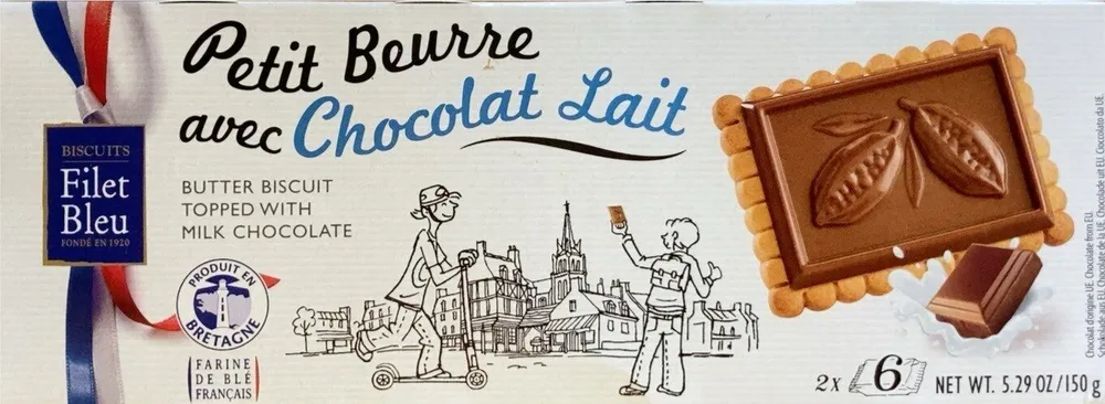 Petit beurre avec chocolat lait