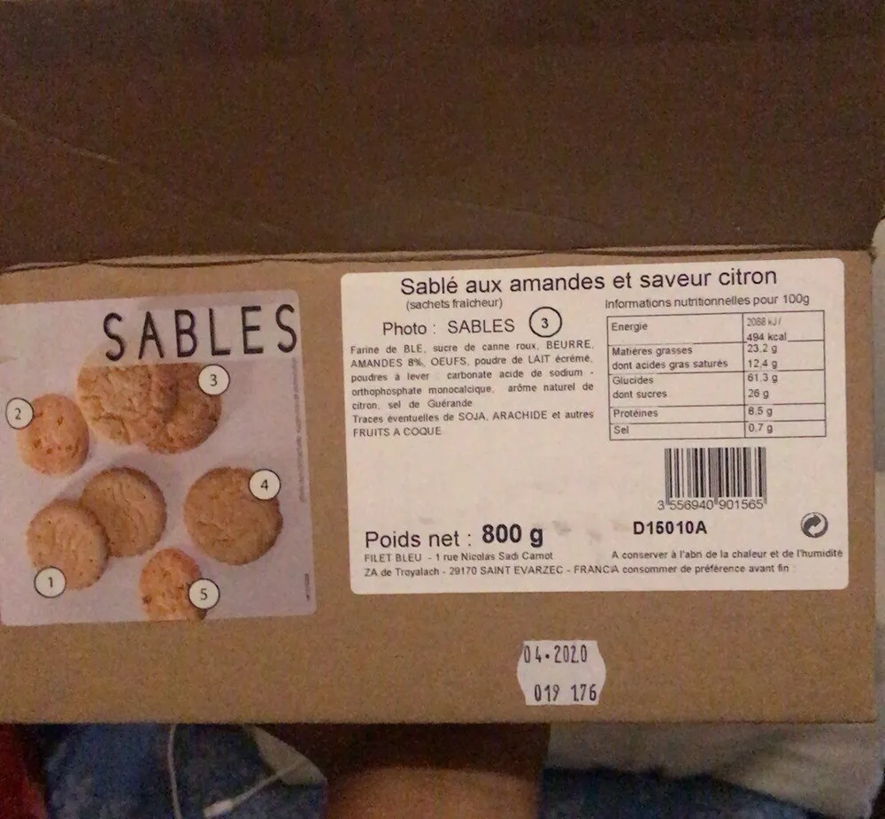 Sable aux amande et saveur citron