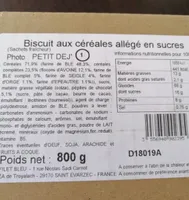 Biscuits aux céréales allégé en sucres