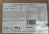 Biscuit à l'avoine et a la framboise