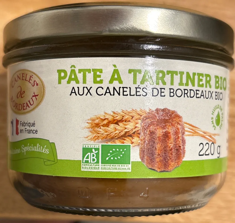 Pâte à tartiner bio aux canelés de Bordeaux