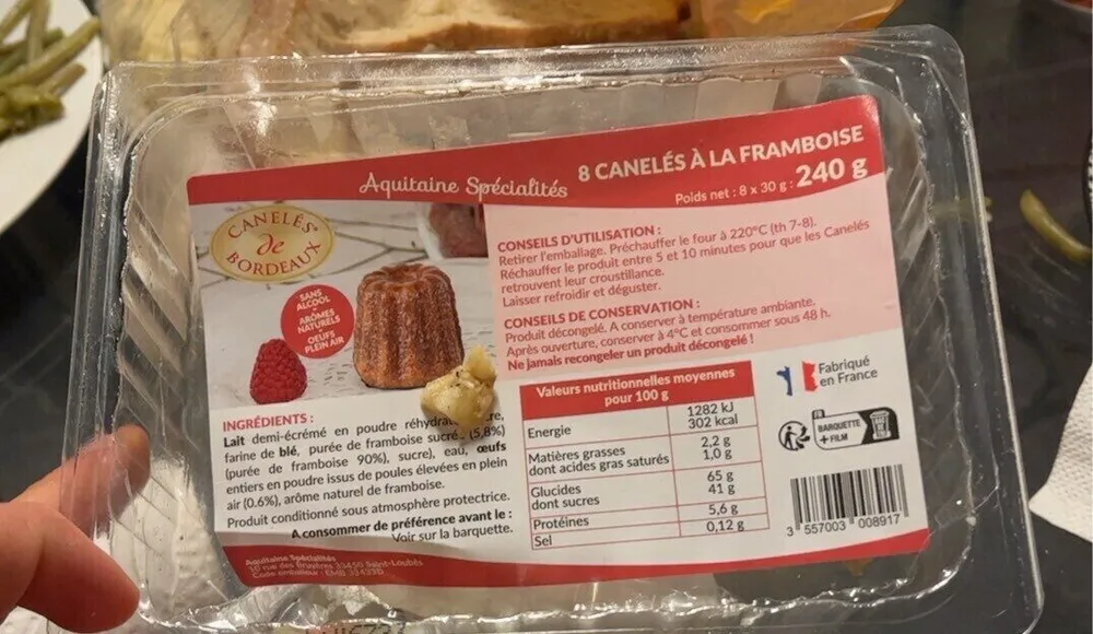 8 Canelés à la framboise