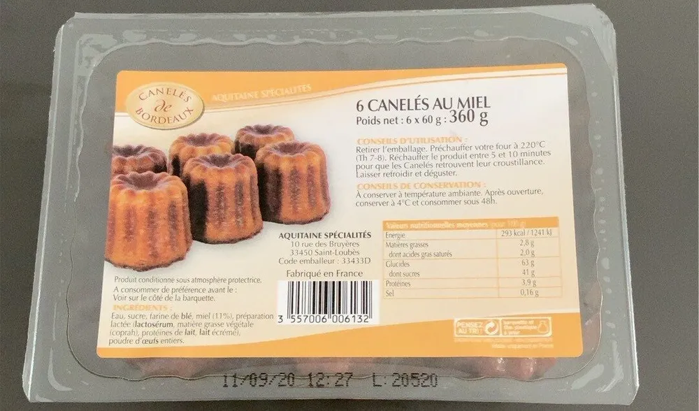 Canelés au miel