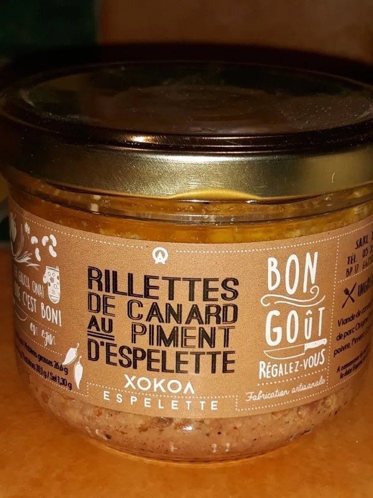 Rillettes de canard au piment d'Espelette