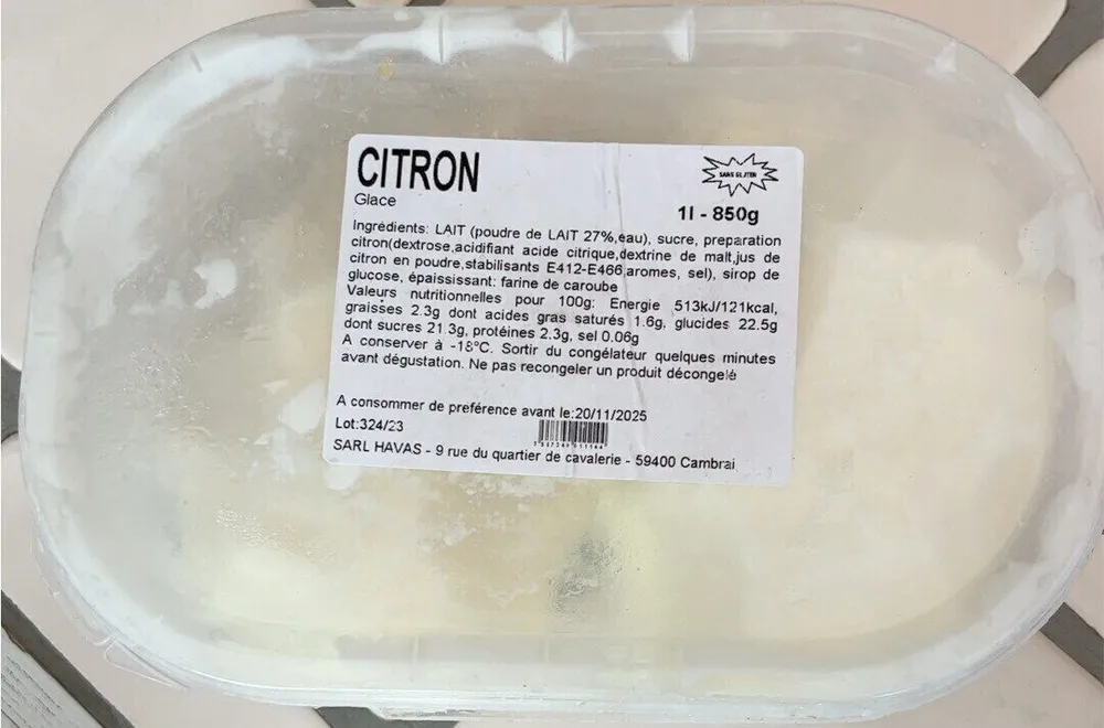 Glace citron