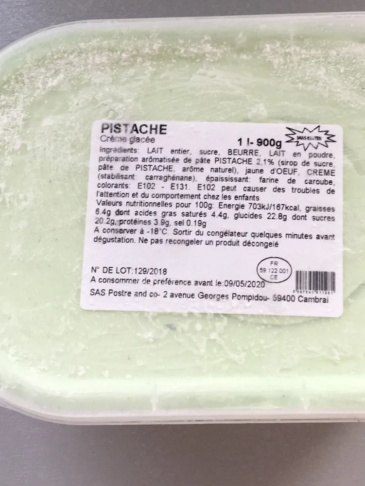 Crème glacée Pistache