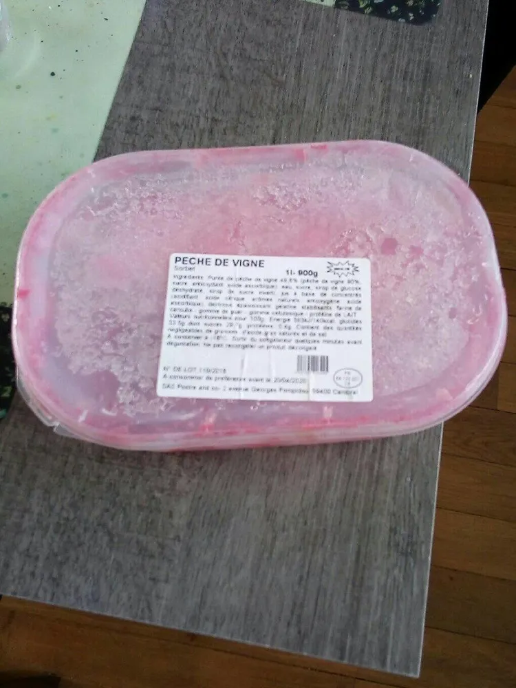 Sorbet pêche de vigne