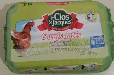 6 oeufs datés de poules élevées en plein air   en plein air