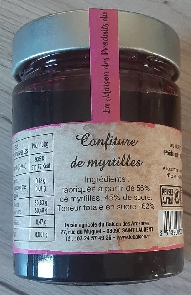 Confiture de myrtilles