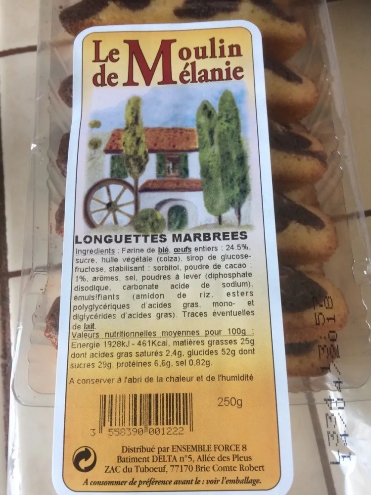 Madeleines longues marbrées saveur chocolat