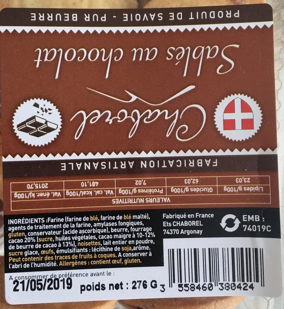 Sablés au chocolat