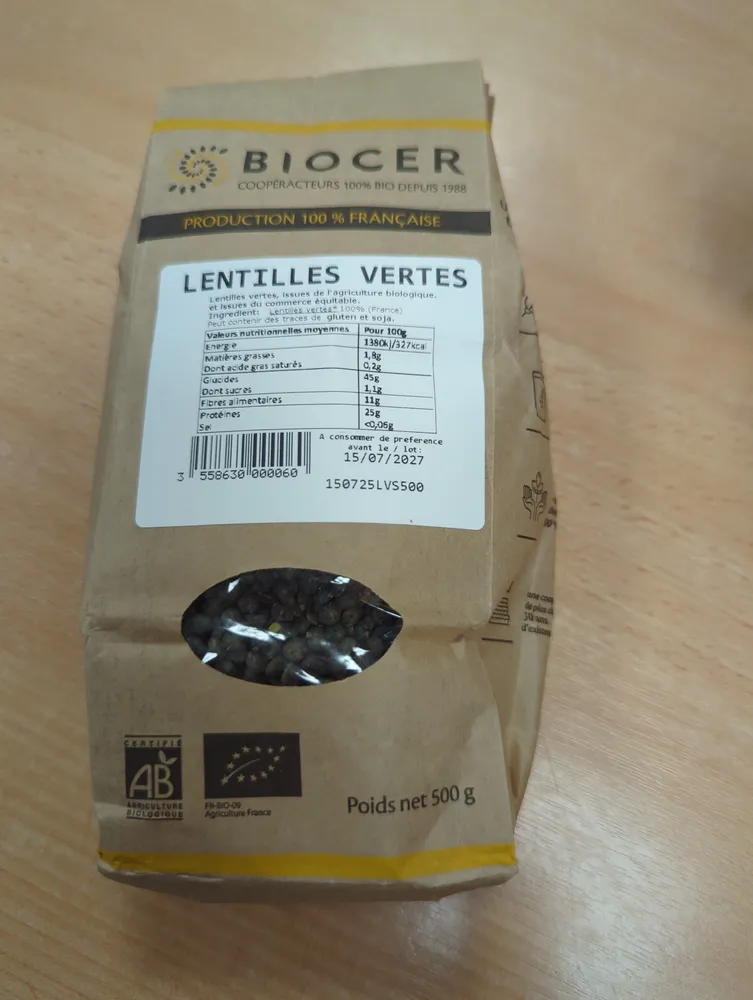 LENTILLES VERTES