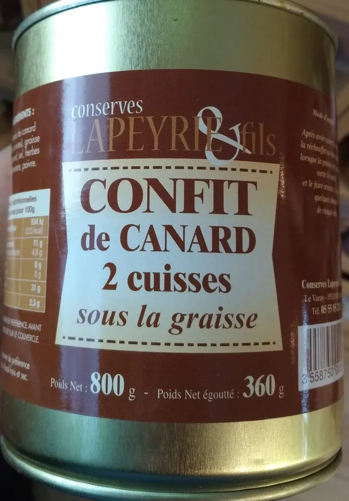 Confit de canard Lapeyrie