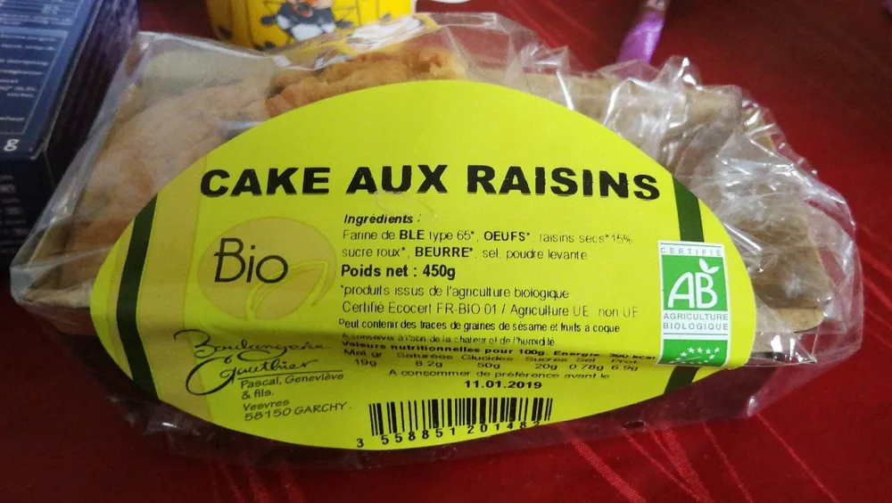 Cake aux raisins