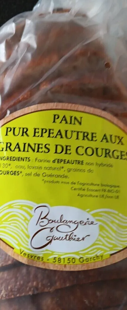 Pain pur épeautre aux graines de courges