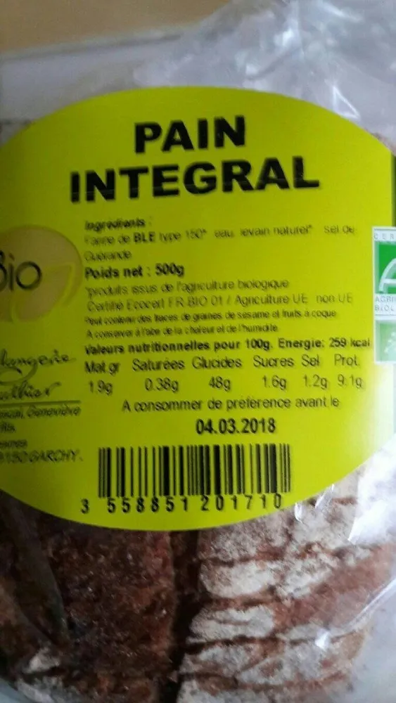 Pain intégral BIO