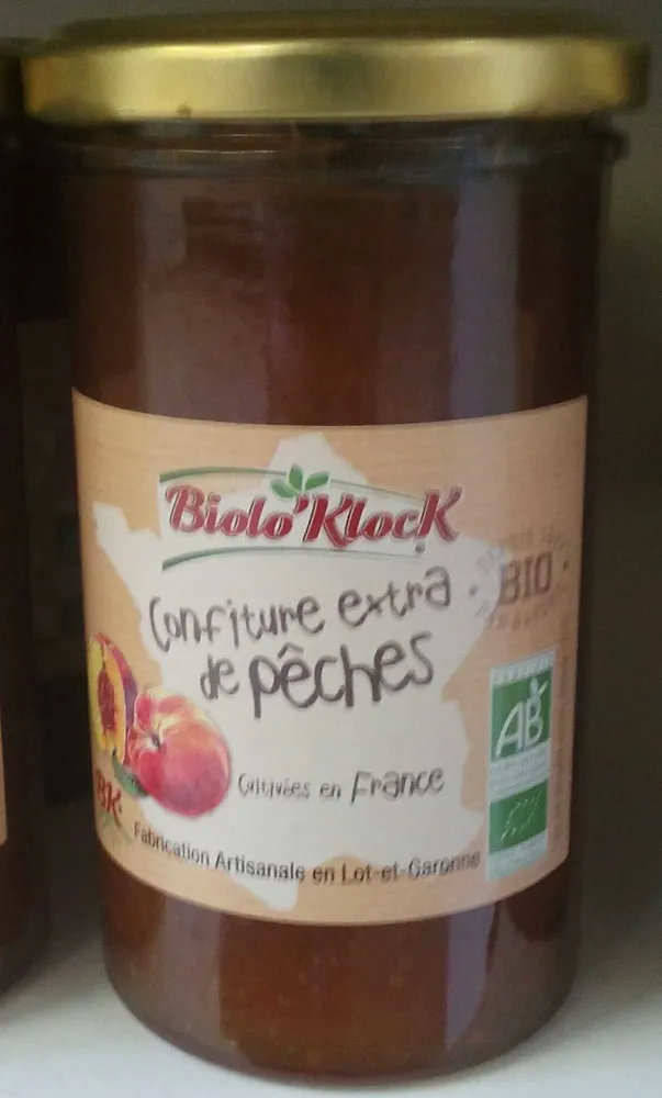 Confiture extra de pêche bio