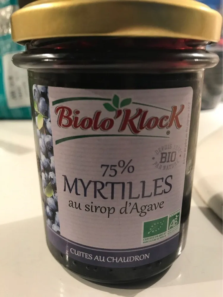 75 % Myrtilles au sirop d'agave