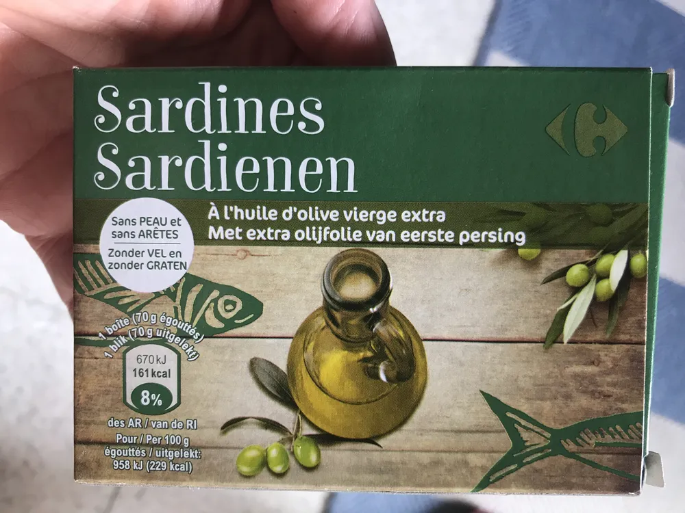 Sardines sans peau et sans arêtes à l'huile d'olive vierge extra