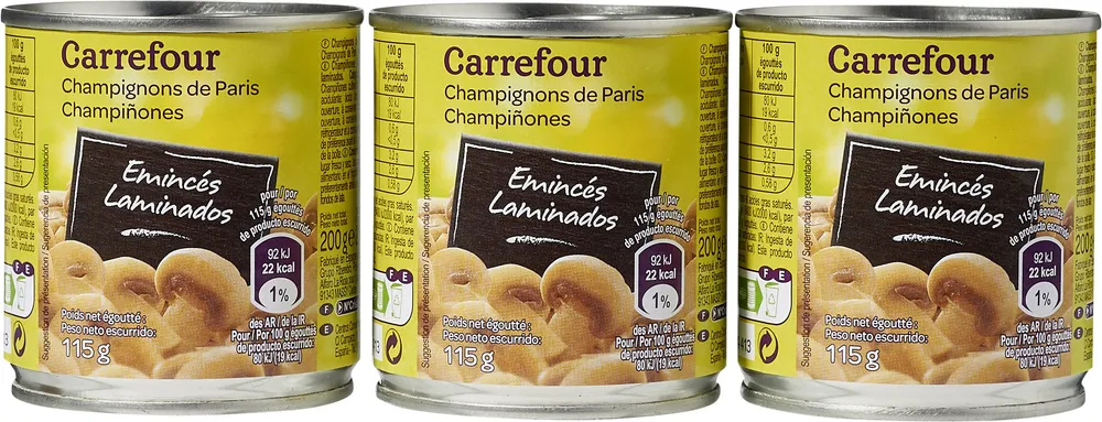 Champiñones laminados