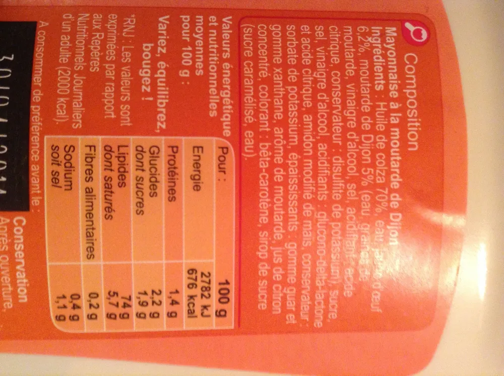 Mayonnaise à la moutarde de Dijon