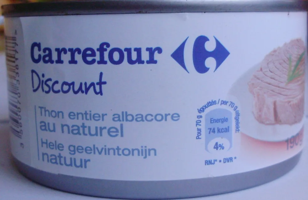 Thon entier albacore au naturel