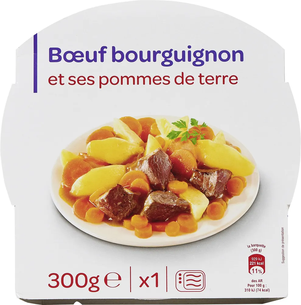 Bœuf bourguignon et pommes de terre