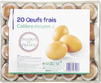 20 œufs frais Calibre moyen