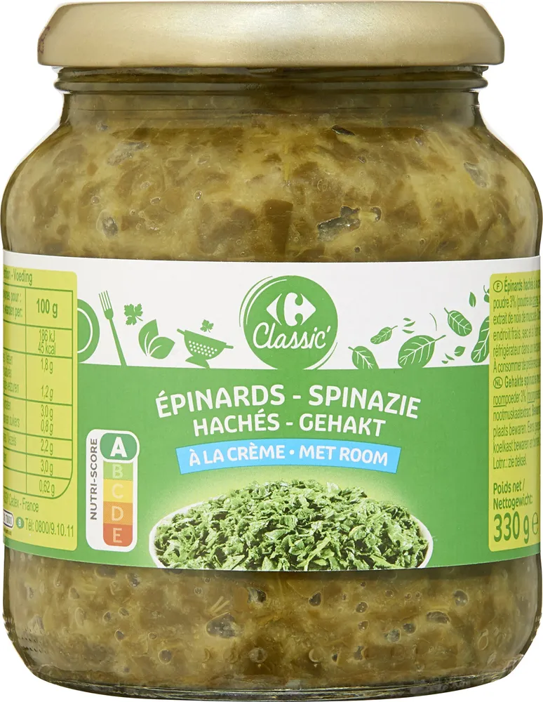 Épinards hachés à la crème