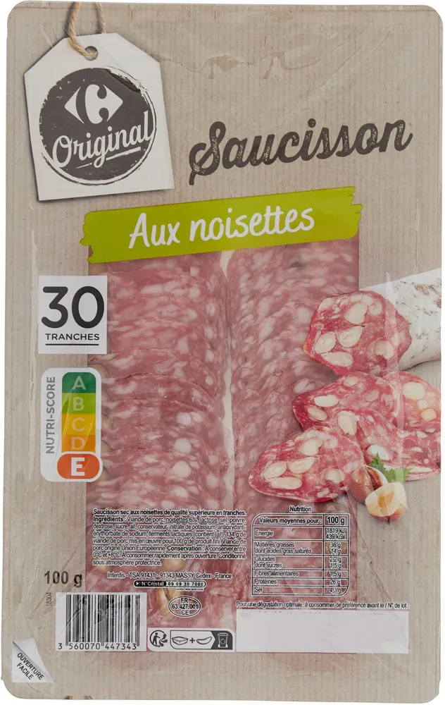 Saucisson sec Aux noisettes