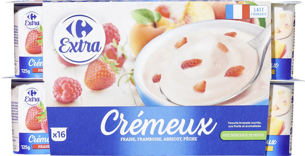 Crémeux FRAMBOISE PECHE FRAISE ABRICOT