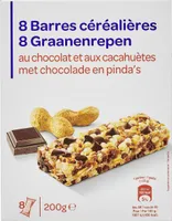 8 Barres céréalières aux pépites de chocolat et aux cacahuètes