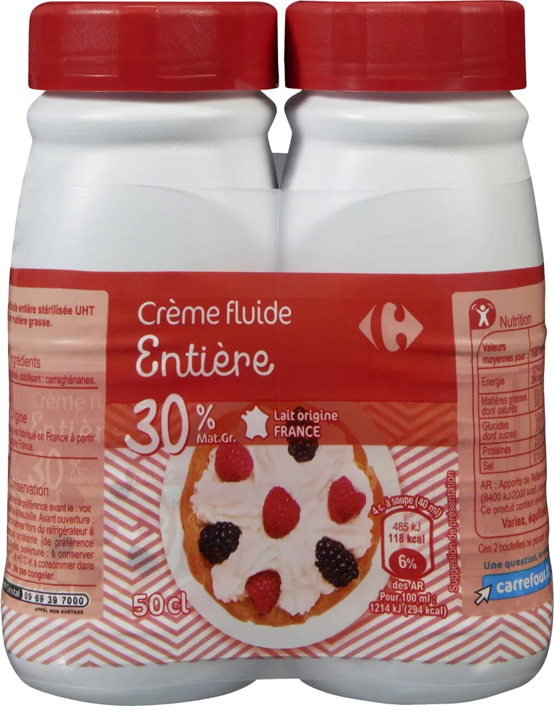 Crème entière fluide