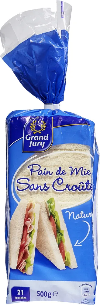 Pain de Mie sans croûte nature tranché