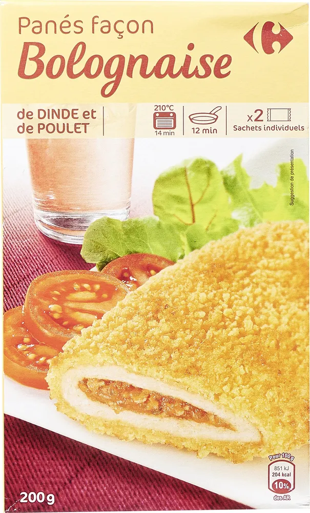 Panés de volaille à la bolognaise