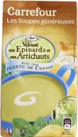 VELOUTÉ AUX Épinards et Artichauts Et pointe de crème fraîche