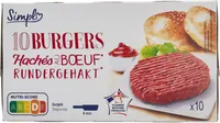 10 burgers hachés au bœuf*