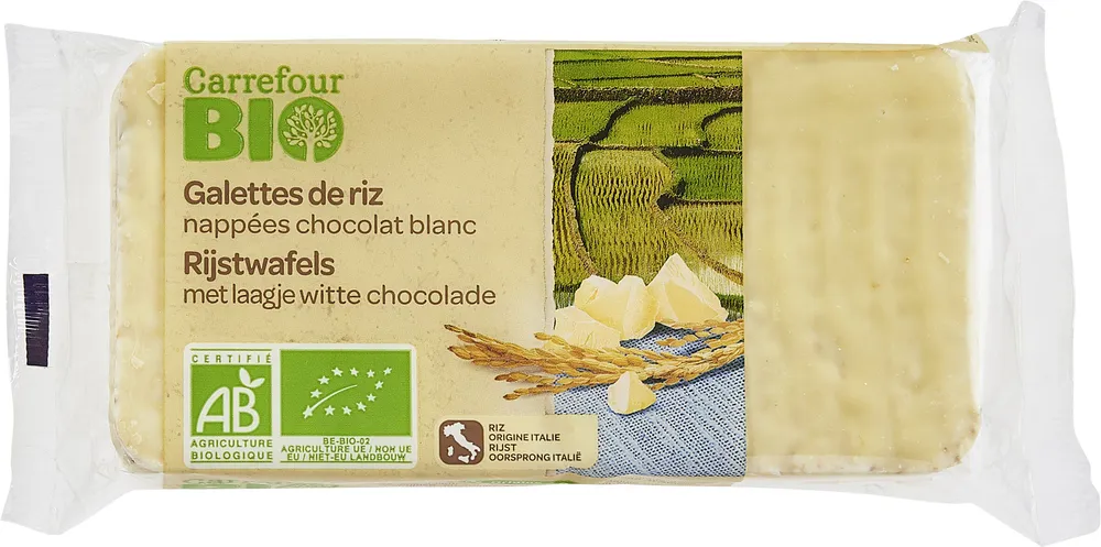 Galettes de riz nappées chocolat blanc saveur yaourt Bio