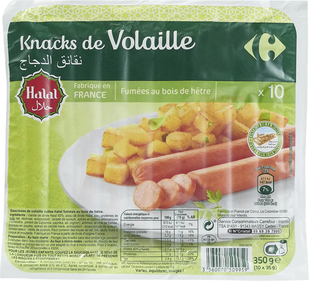 Knacks de Volaille fumées au bois de hêtre