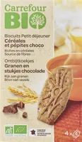 Biscuits Petit déjeuner Céréales Pépites de Chocolat et Noisettes