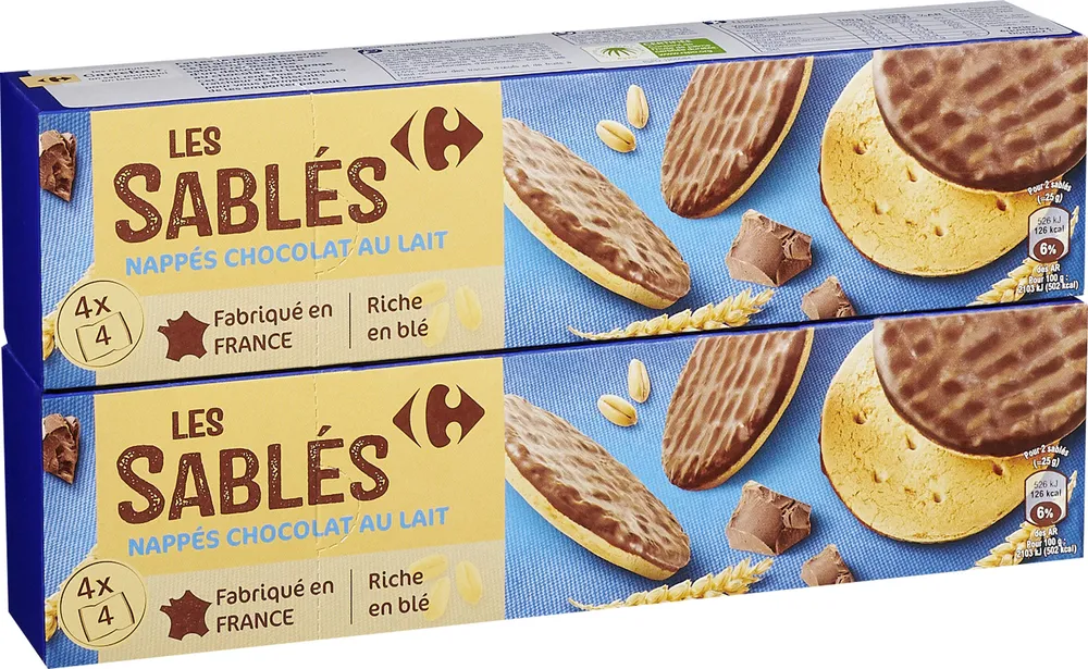 Sablés nappés chocolat au lait