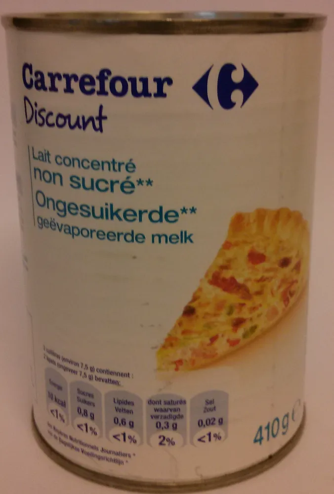 Lait concentré non sucré