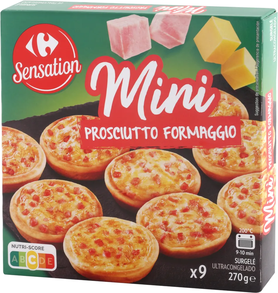 Mini pizzas jamón y queso