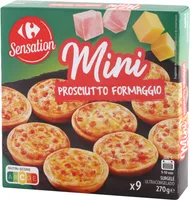 Mini pizzas jamón y queso